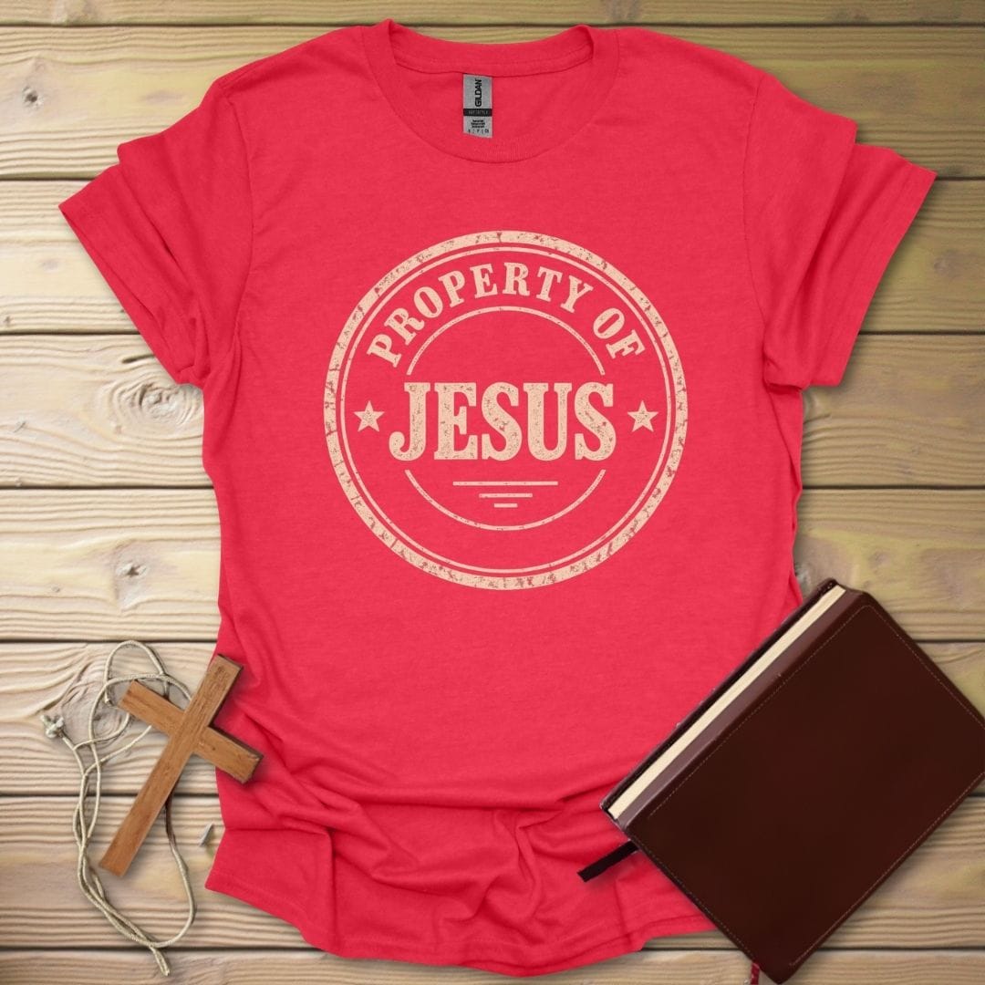 Property Of Jesus T-Shirt Heather Red / S