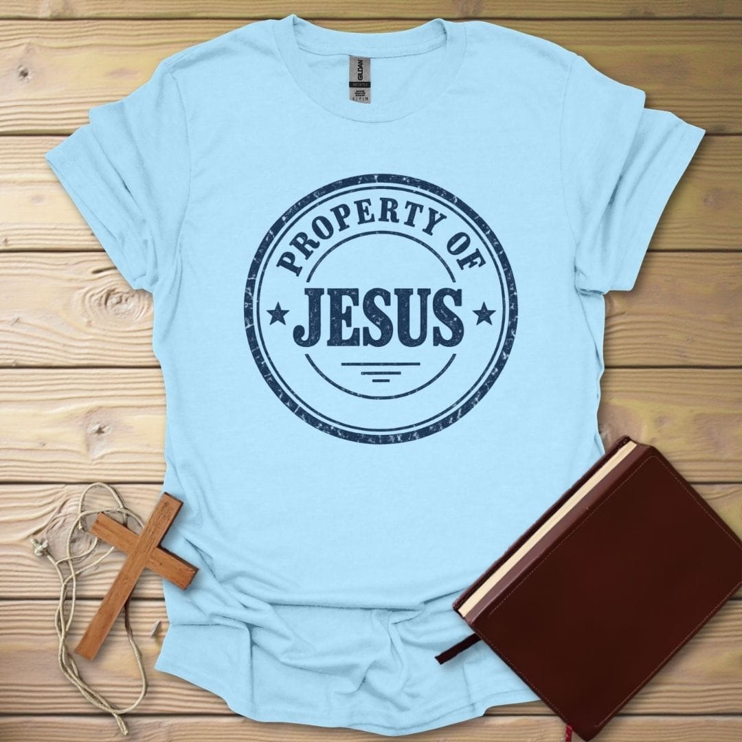 Property Of Jesus T-Shirt Light Blue / S
