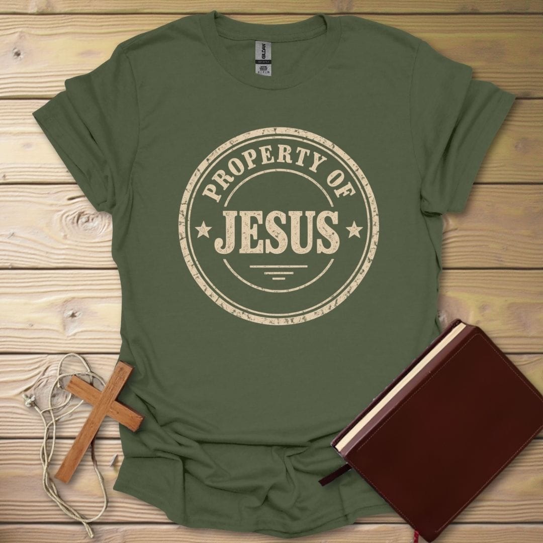 Property Of Jesus T-Shirt Military Green / S