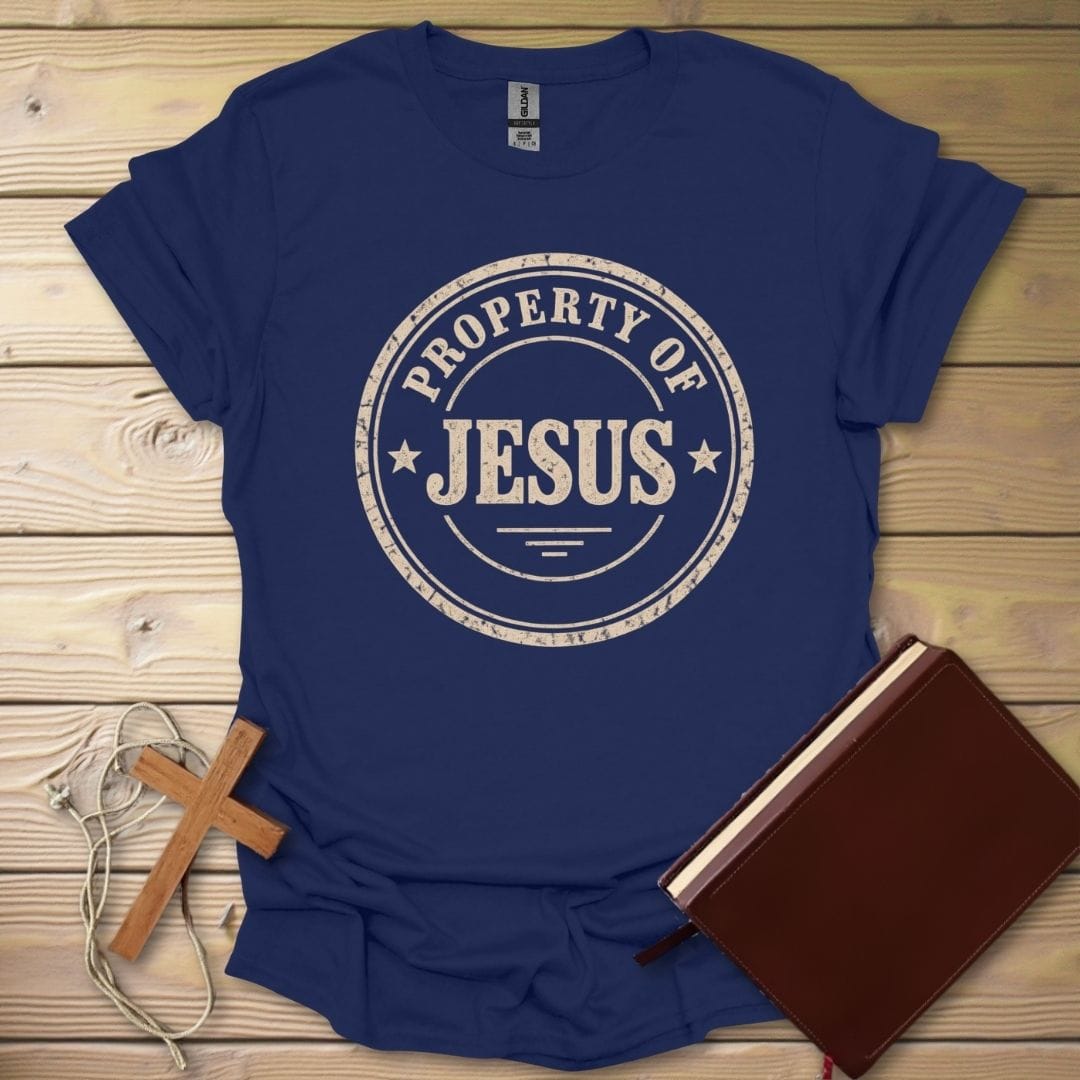 Property Of Jesus T-Shirt Navy / S