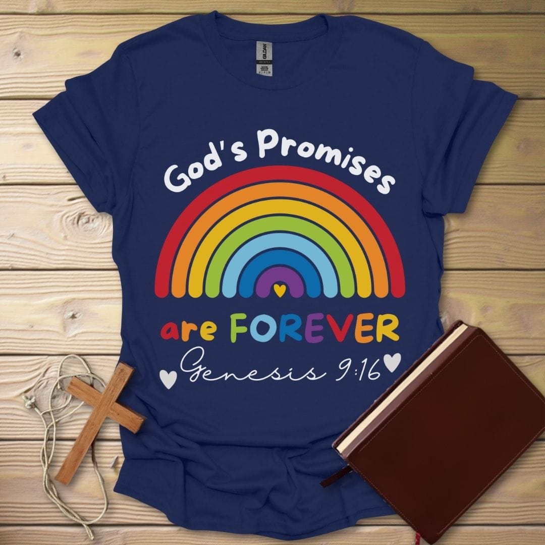 Rainbow Promises Forever T-Shirt Navy / S