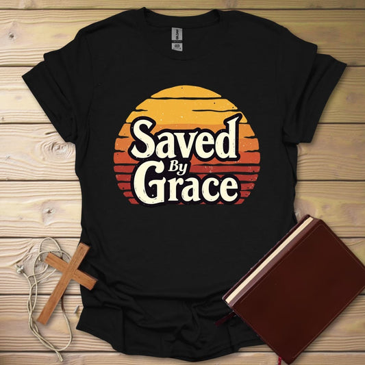 Retro Grace Sunset T-Shirt Black / S