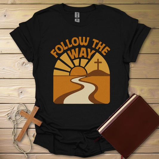 Retro Sunset Path T-Shirt Black / S