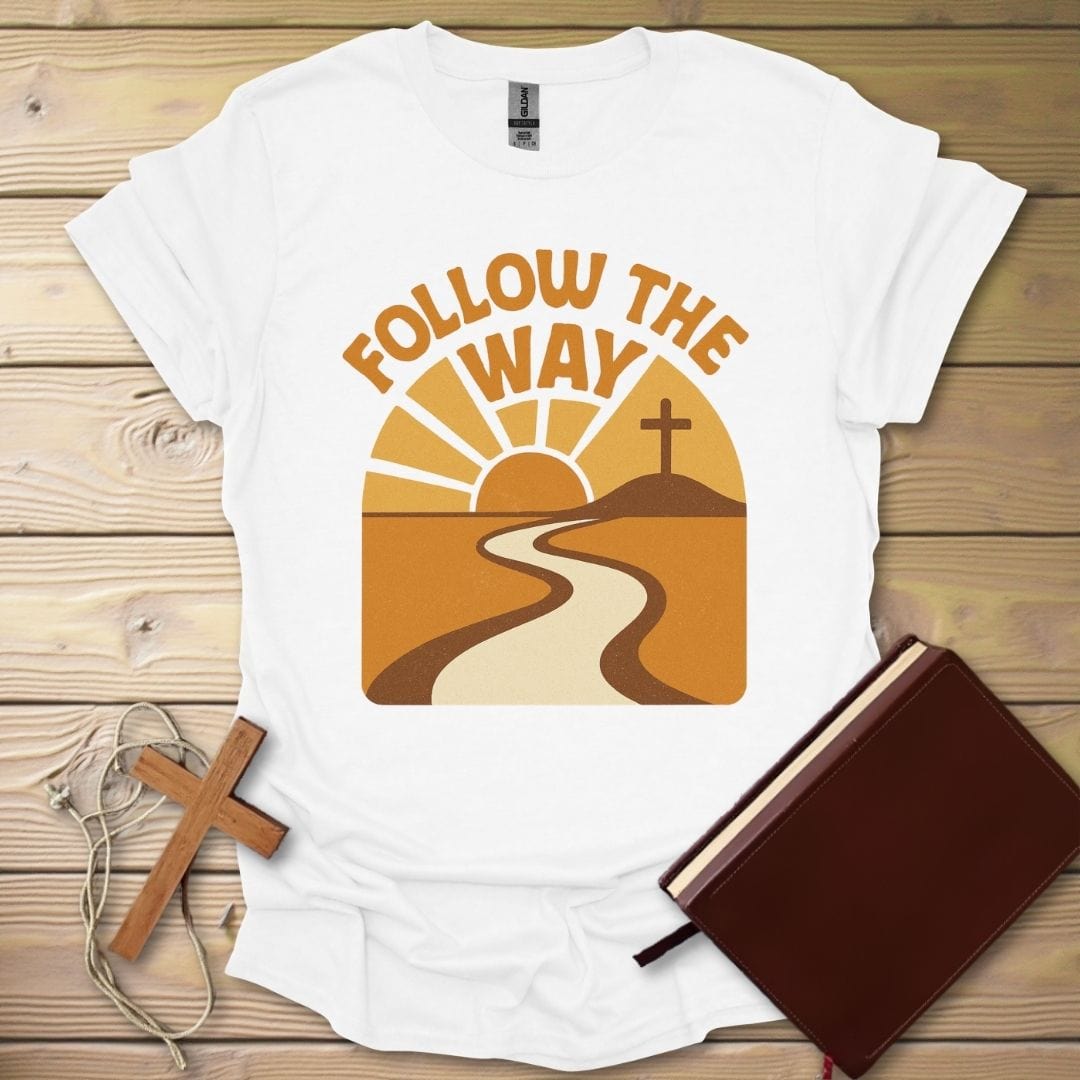 Retro Sunset Path T-Shirt White / S