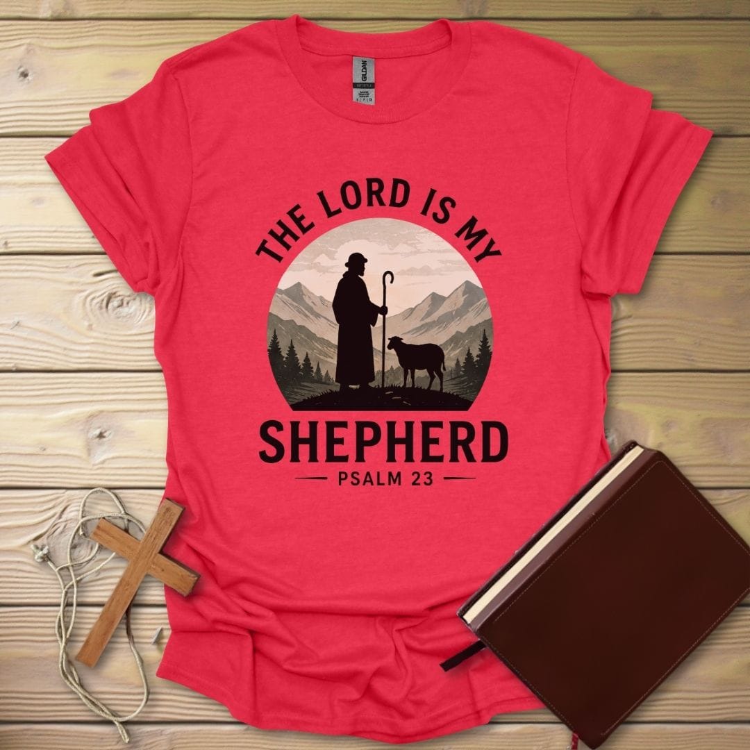 Shepherd Psalm 23 T-Shirt Heather Red / S