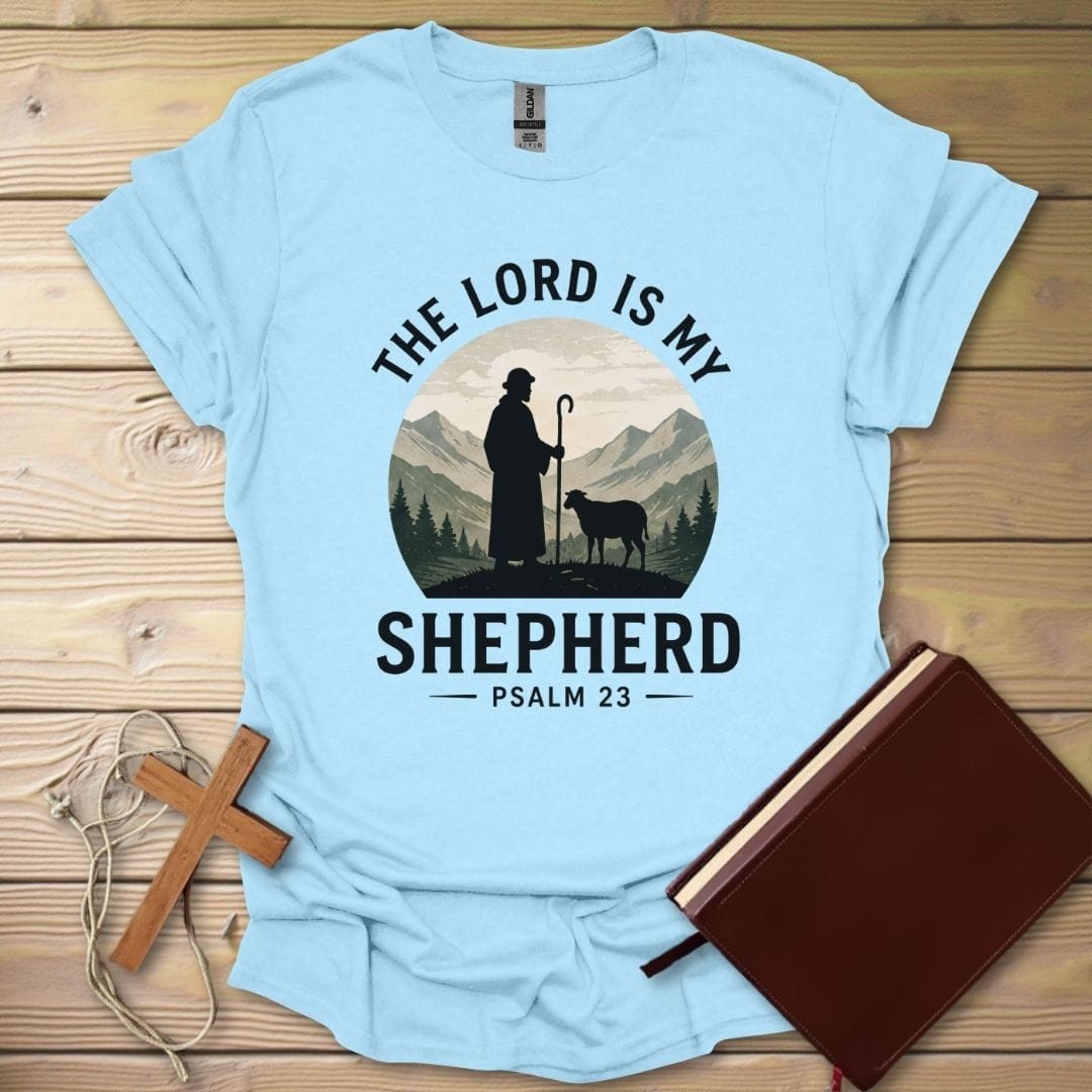Shepherd Psalm 23 T-Shirt Light Blue / S