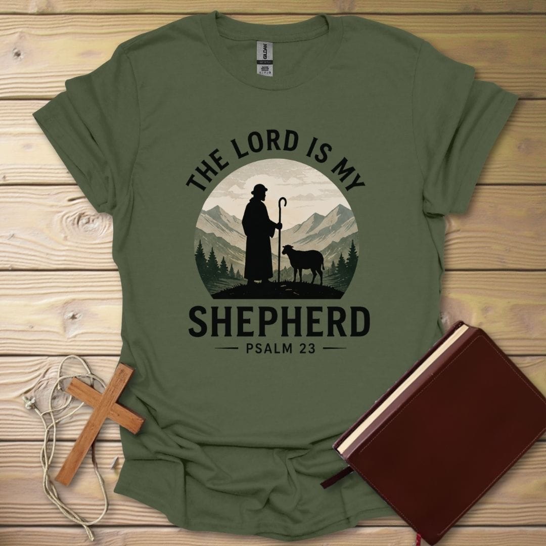 Shepherd Psalm 23 T-Shirt Military Green / S