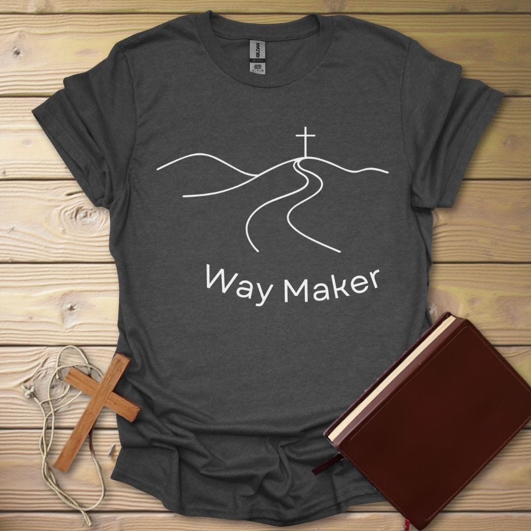Way Maker Cross T-Shirt Dark Heather / S