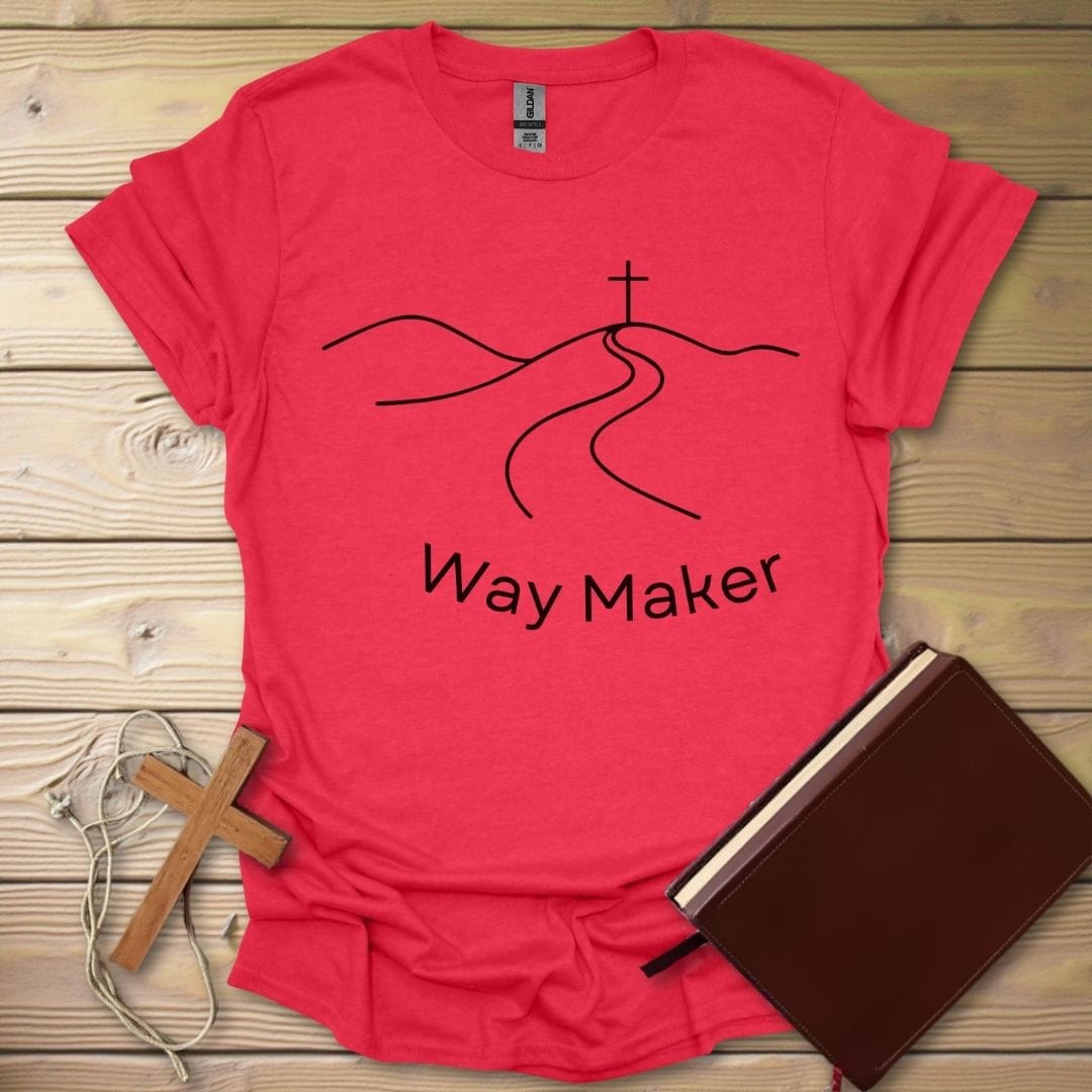 Way Maker Cross T-Shirt Heather Red / S