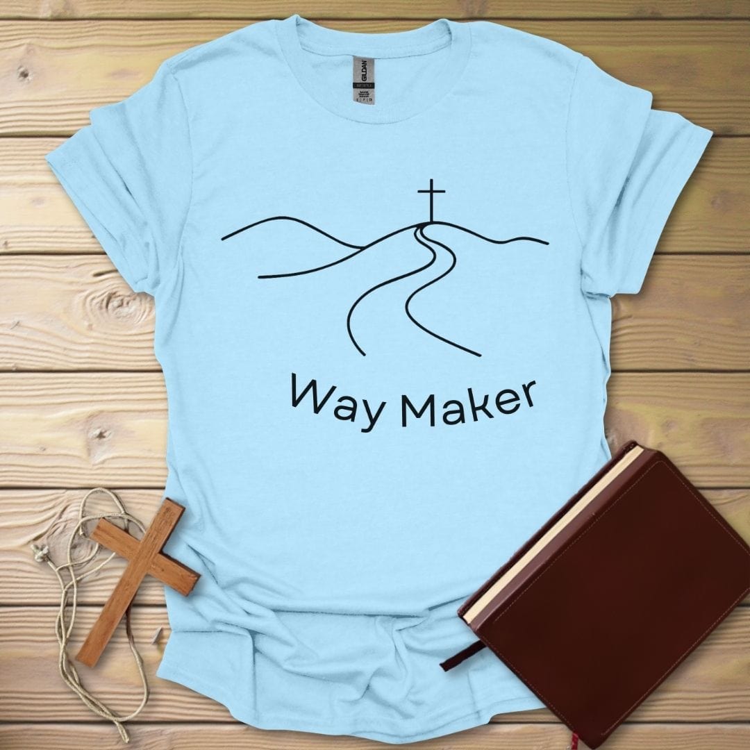 Way Maker Cross T-Shirt Light Blue / S